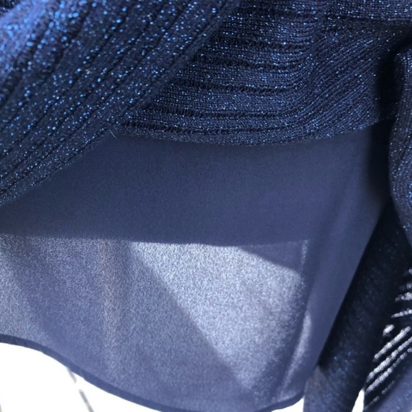 NWT White House Black Market Navy Sparkling Mini Dress/Top Size Large - Picture 4 of 9